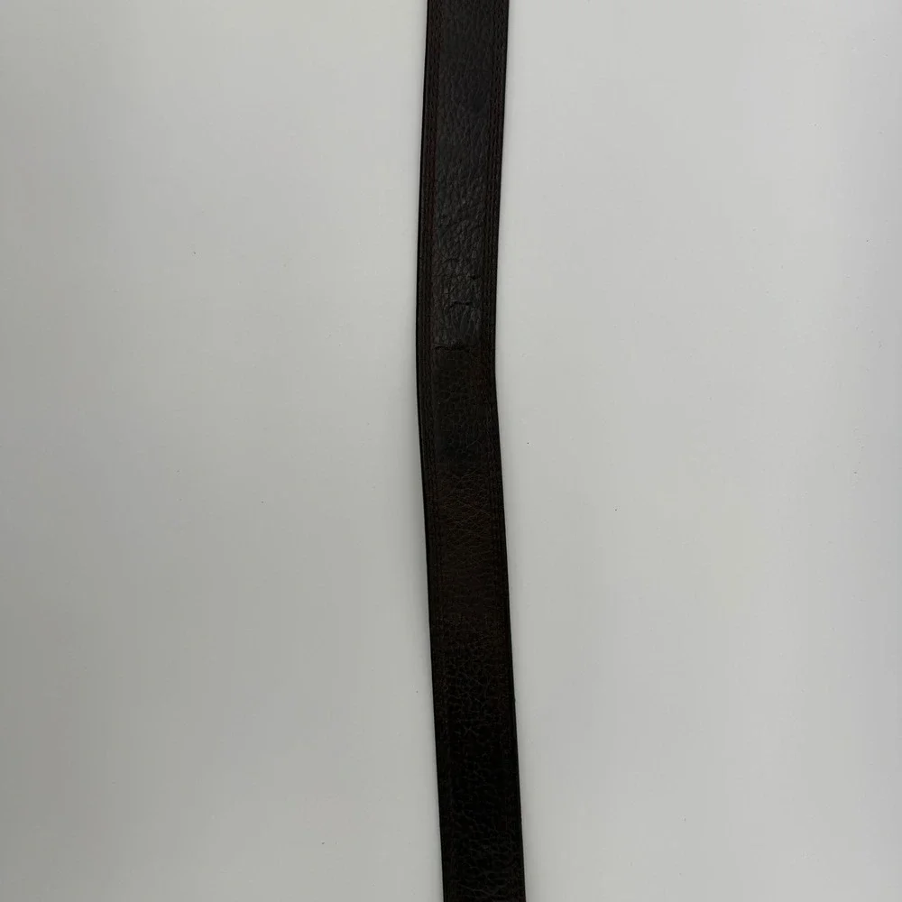 Ariat Mens Belt‎ Size 42 Dark Brown Pebbled Leather Removable Snap off Buckle